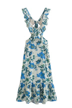 Women's Floral Maxi Dress | Summer Ruffle-5