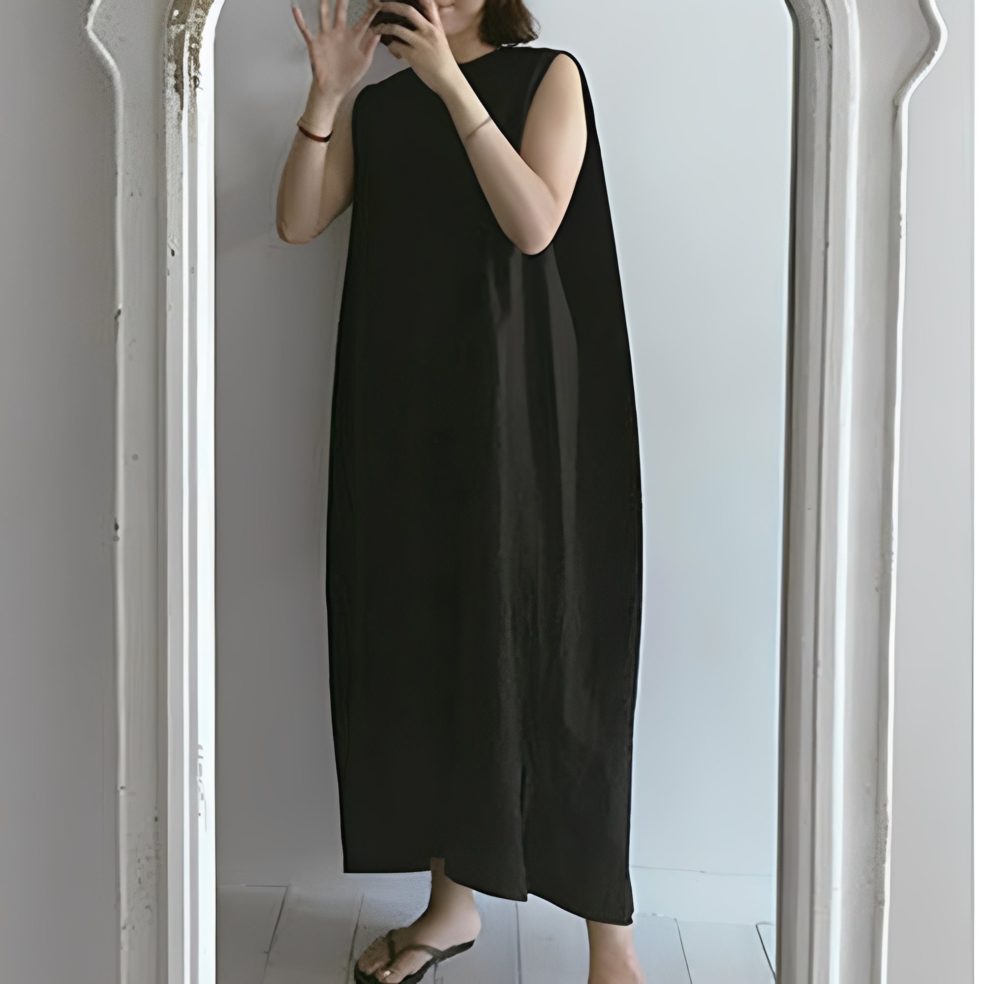 Women's Summer Maxi Dress | Sleeveless Shift-3