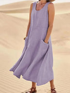 Women's Summer Casual Maxi Dress | Sleeveless-5