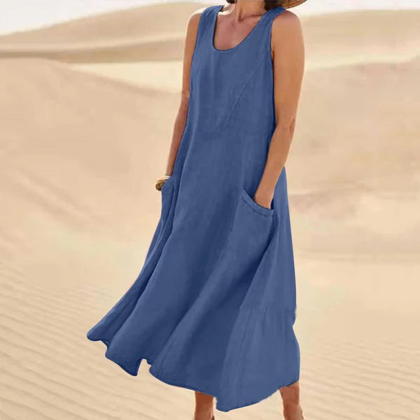 Women's Summer Casual Maxi Dress | Sleeveless-11