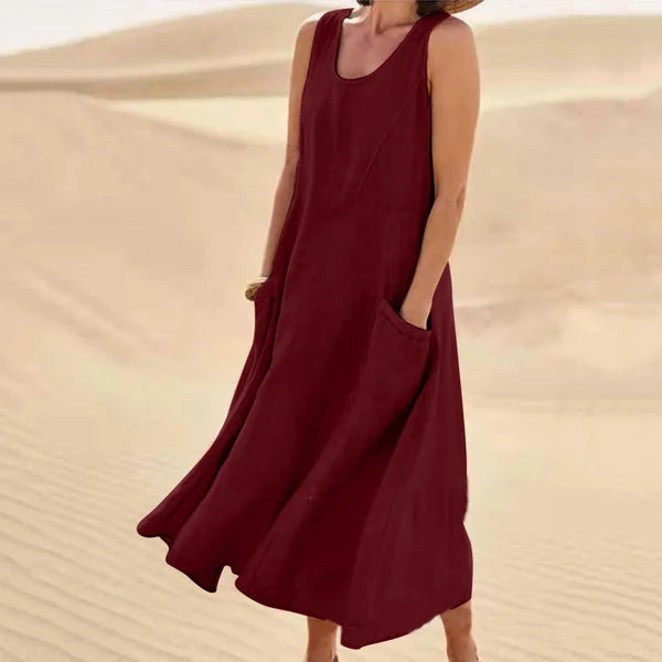 Women's Summer Casual Maxi Dress | Sleeveless-12