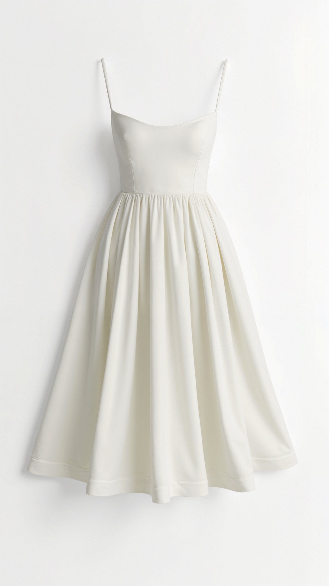Women's White A-Line Midi Dress | Wedding Guest-3