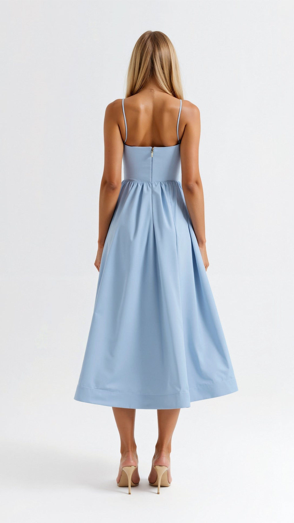 Women's White A-Line Midi Dress | Wedding Guest-8