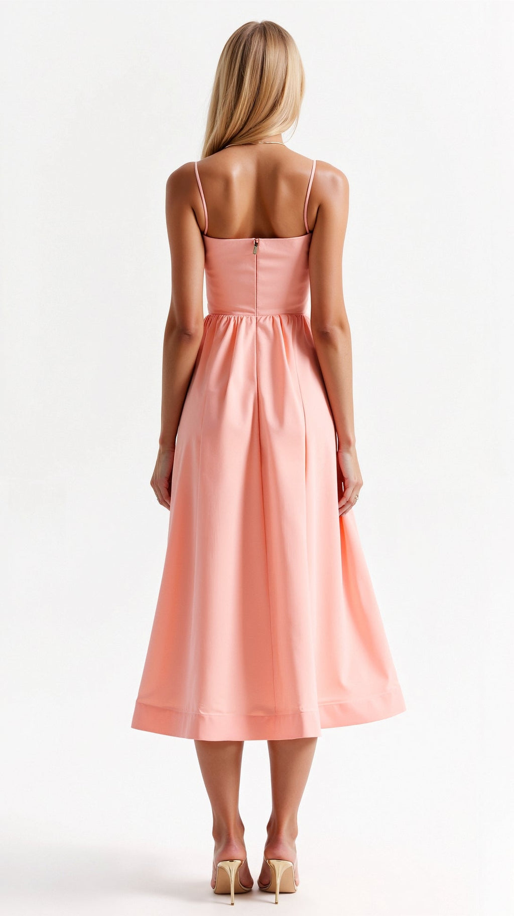 Women's White A-Line Midi Dress | Wedding Guest-5