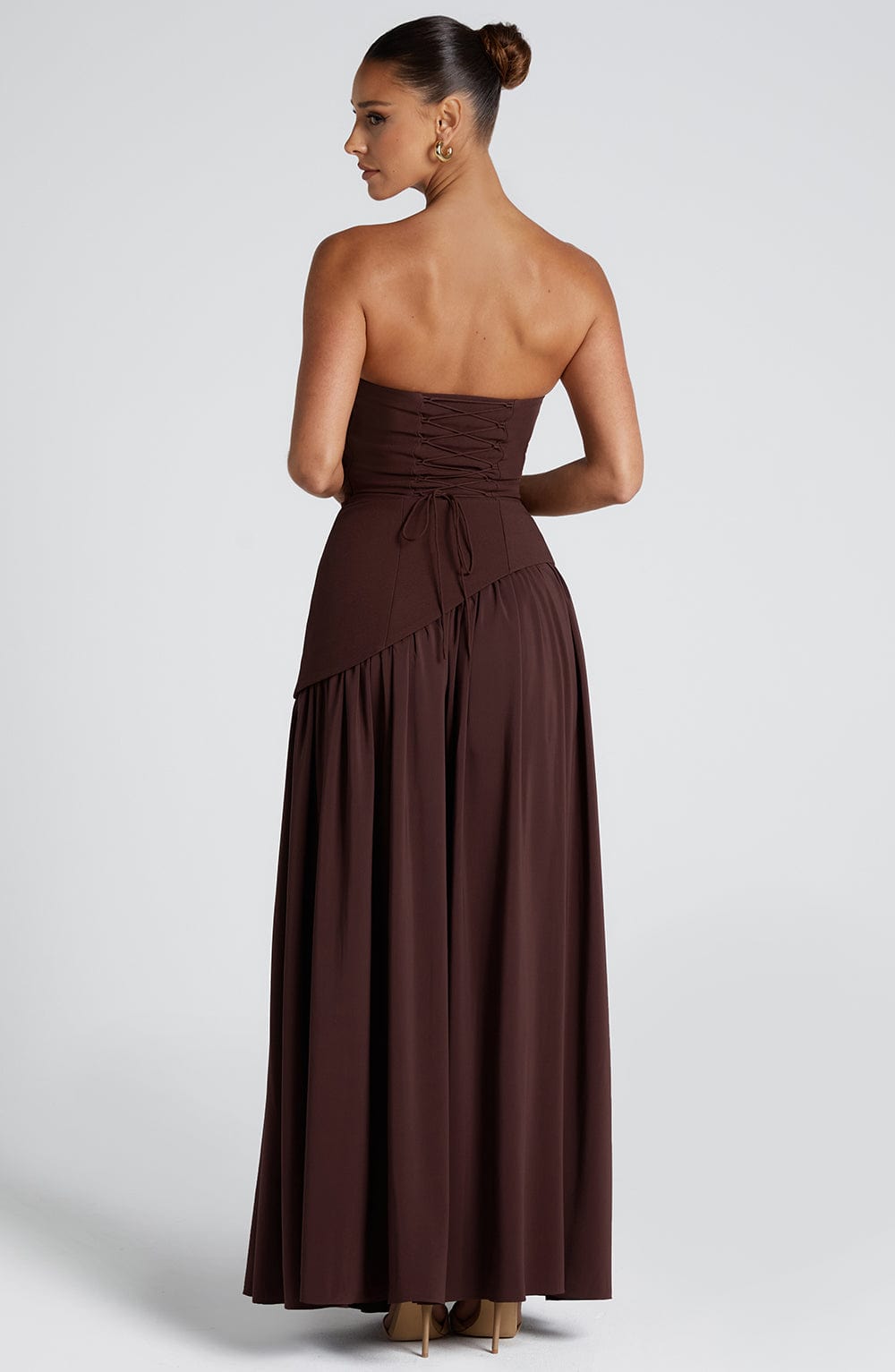 Women's Wedding Guest Maxi Dress | Strapless Slit-15