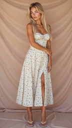 Women's Floral Midi Dress | Summer Corset-9