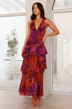 Women's Floral Ruffle Maxi Dress | Wedding Guest-7