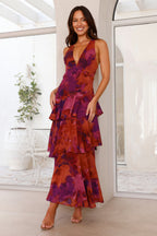 Women's Floral Ruffle Maxi Dress | Wedding Guest-6