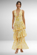 Women's Floral Ruffle Maxi Dress | Wedding Guest-13