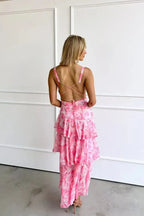Women's Floral Ruffle Maxi Dress | Wedding Guest-11