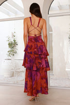 Women's Floral Ruffle Maxi Dress | Wedding Guest-9
