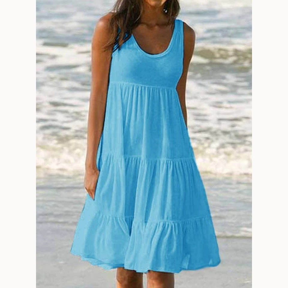 Women's Boho Midi Dress | Summer Tiered-9