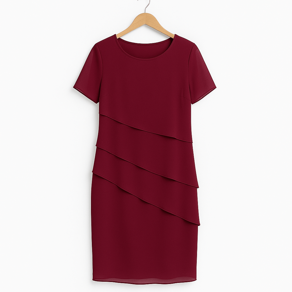 Women's Ruffle Midi Dress | Elegant Cocktail-2