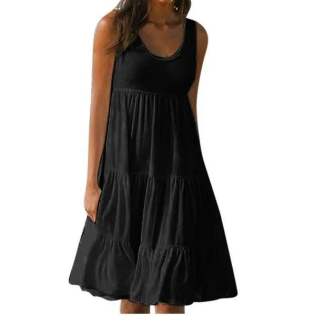 Women's Boho Midi Dress | Summer Tiered-2