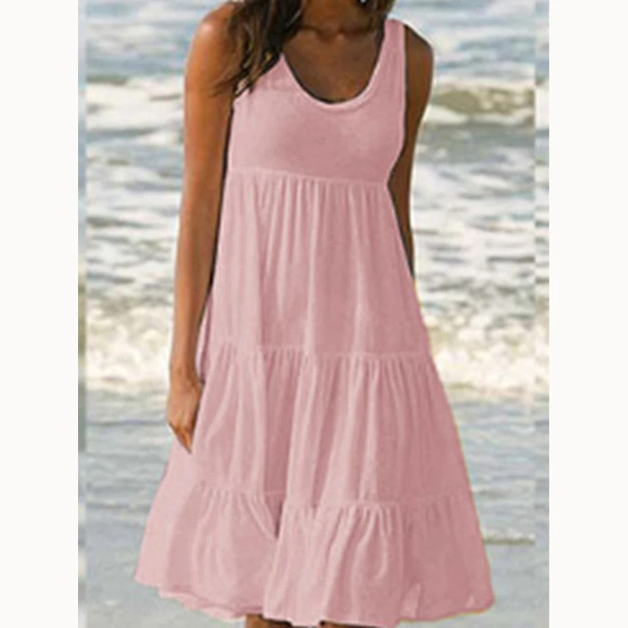 Women's Boho Midi Dress | Summer Tiered-8