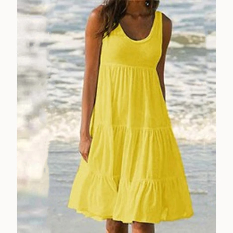 Women's Boho Midi Dress | Summer Tiered-11