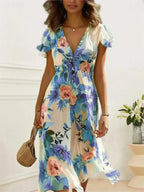 Women's Floral Midi Dress | Summer Wrap-3