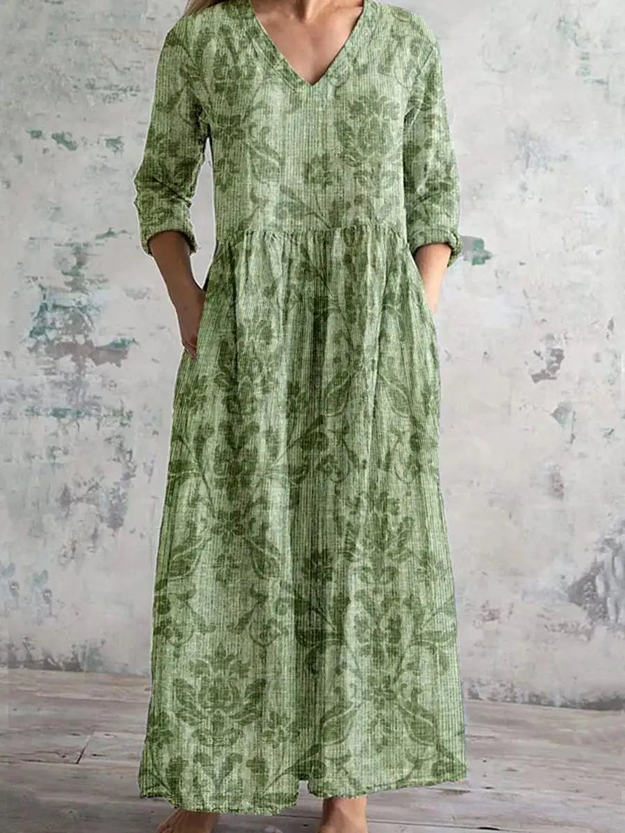 Women's Boho Maxi Dress | V-Neck Summer-10