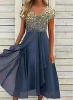 Women's Floral Maxi Dress | Wedding Guest V-Neck-6