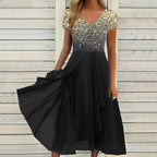 Women's Floral Maxi Dress | Wedding Guest V-Neck-3