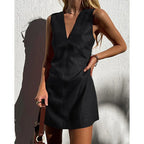 Women's Summer Mini Dress | V-Neck Sleeveless-4