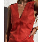 Women's Summer Mini Dress | V-Neck Sleeveless-2