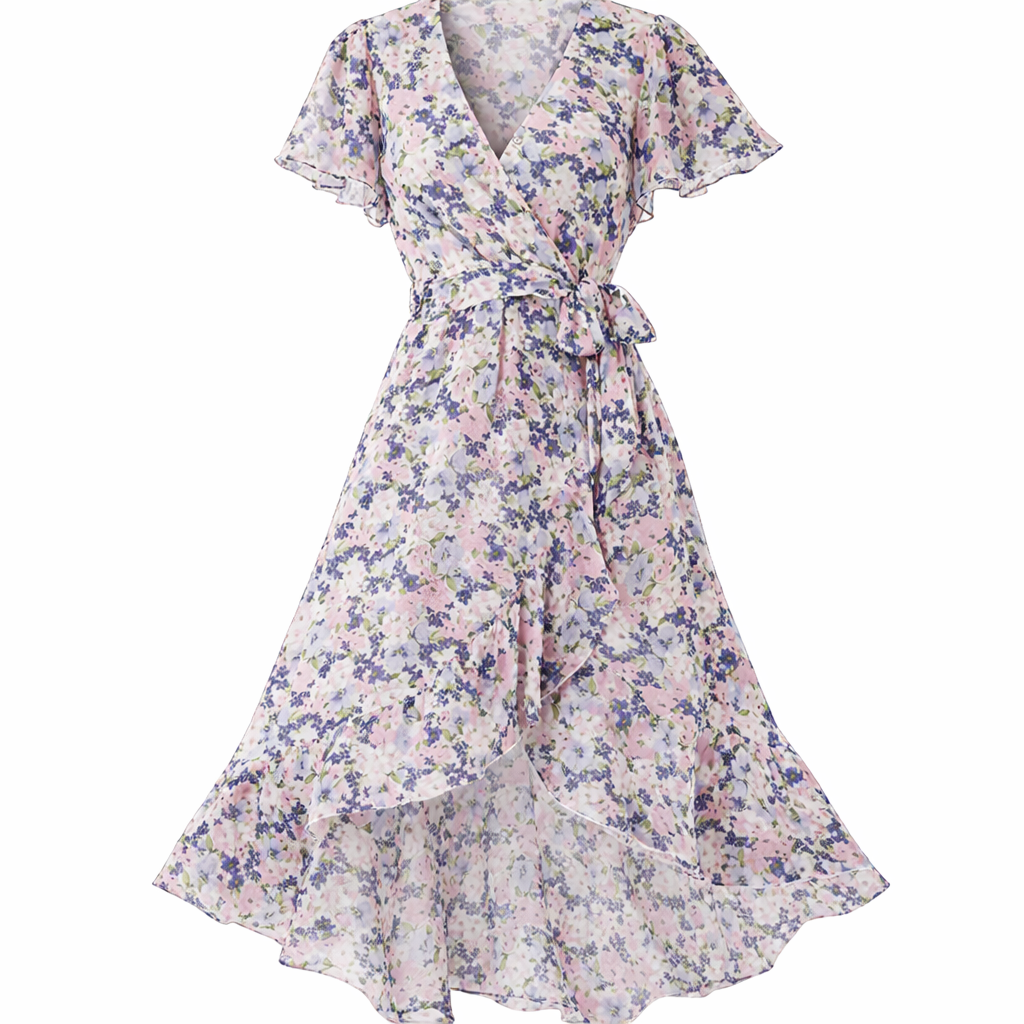 Women's Floral Midi Dress | Wrap Summer-7