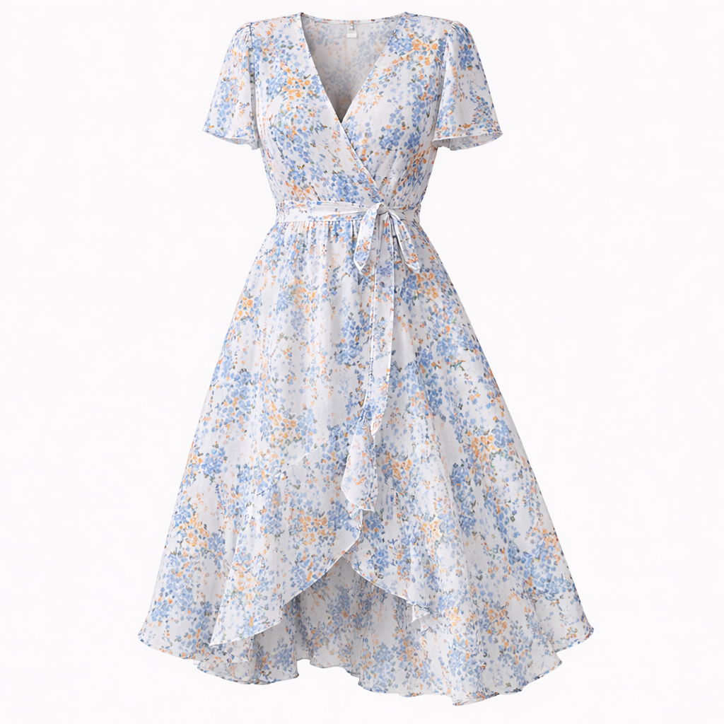 Women's Floral Midi Dress | Wrap Summer-2