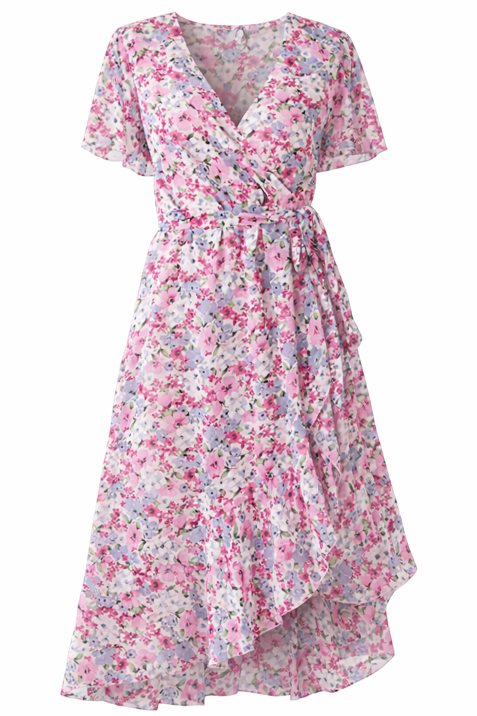 Women's Floral Midi Dress | Wrap Summer-3