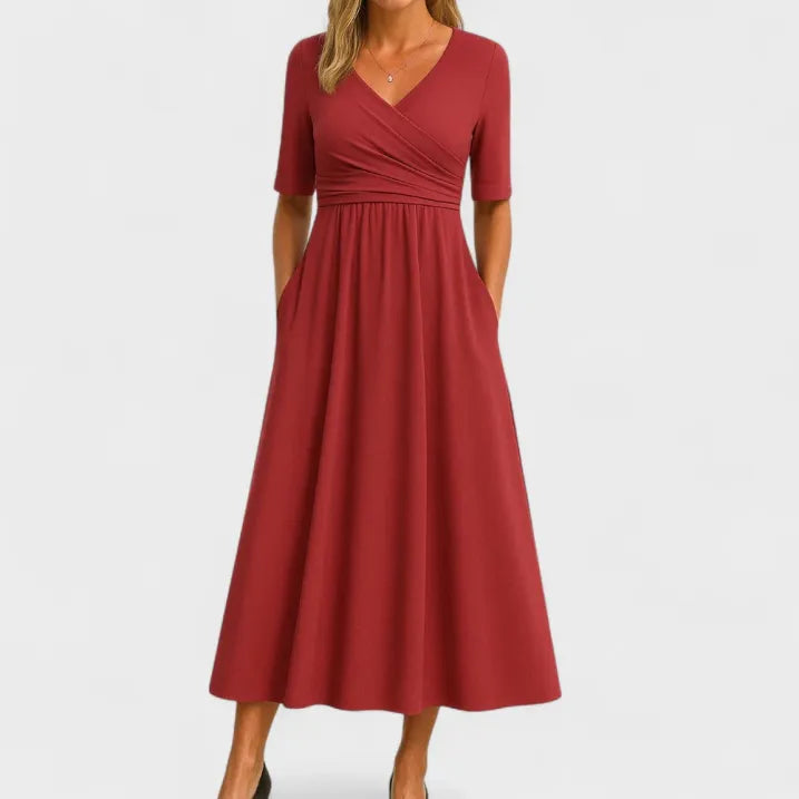 Women's Wrap Midi Dress | Wedding Guest A-Line-1