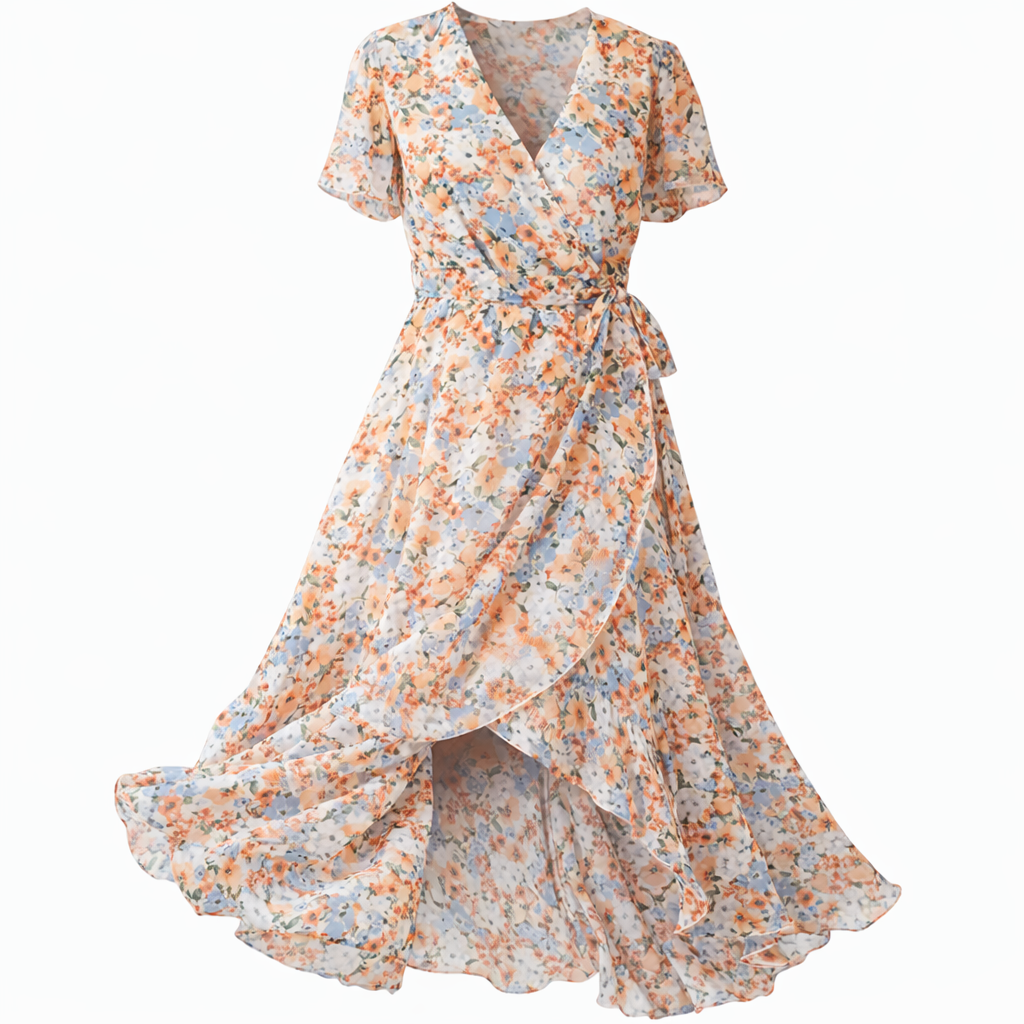 Women's Floral Midi Dress | Wrap Summer-9