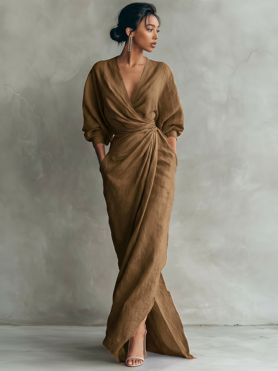 Women's Wrap Maxi Dress | Wedding Guest Evening-3