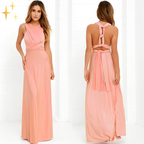 Women's Wrap Maxi Dress | Open Back Boho-5