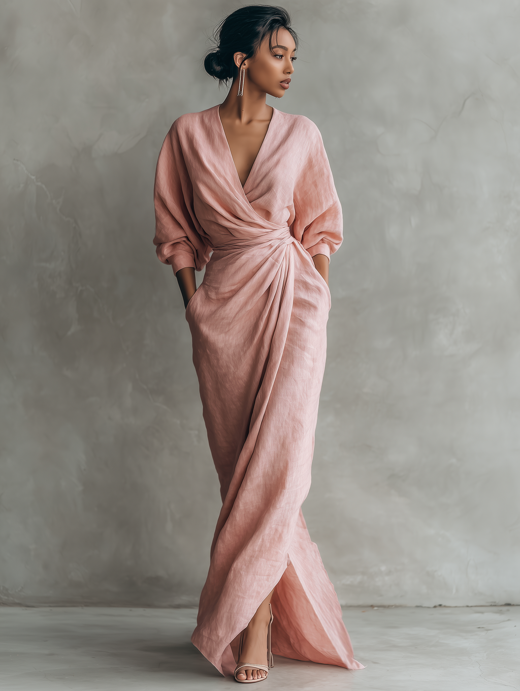 Women's Wrap Maxi Dress | Wedding Guest Evening-5