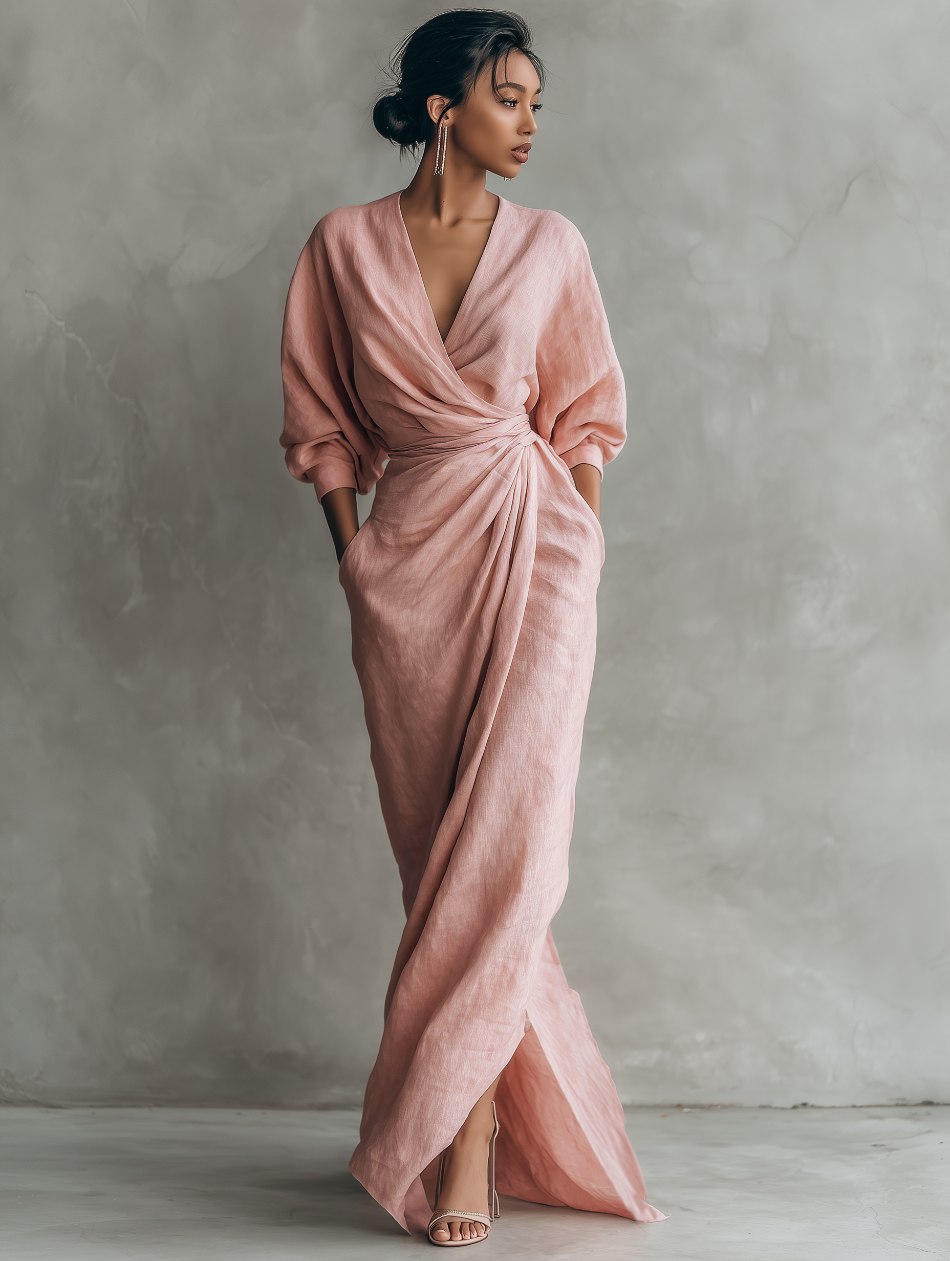 Women's Wrap Maxi Dress | Wedding Guest Evening-5