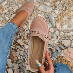 Women's Perforated Flat Loafers | Slip-On Moccasins-4