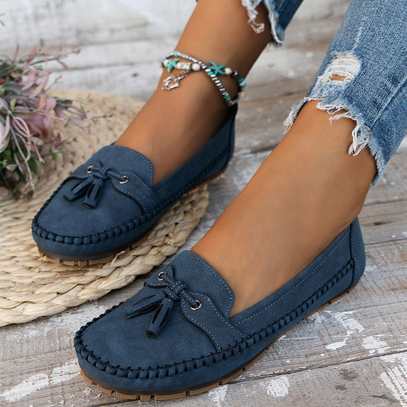 Women's Tassel Moccasin Loafers | Slip-On Flat-1