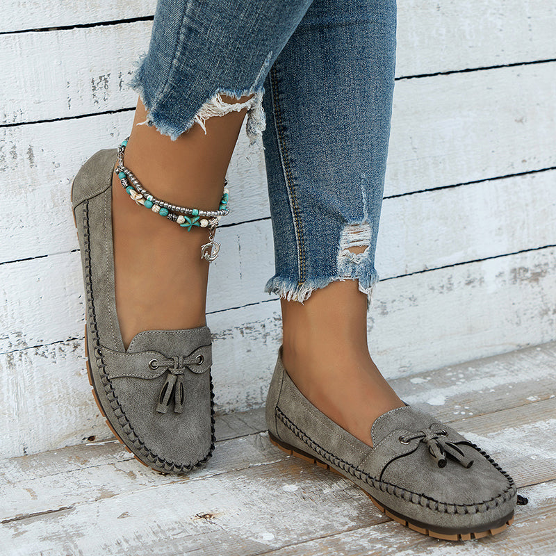 Women's Tassel Moccasin Loafers | Slip-On Flat-14