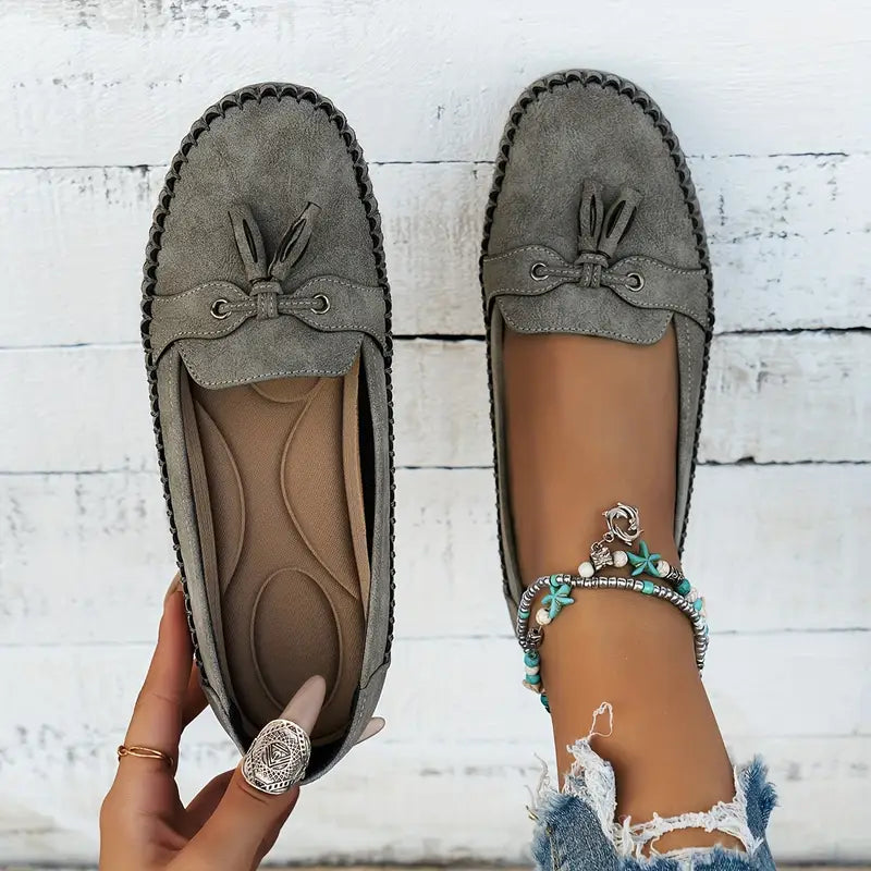 Women's Tassel Moccasin Loafers | Slip-On Flat-6