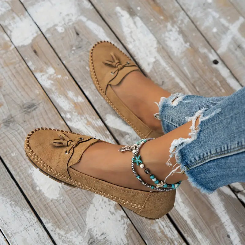 Women's Tassel Moccasin Loafers | Slip-On Flat-12