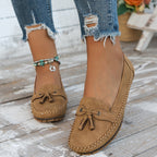 Women's Tassel Moccasin Loafers | Slip-On Flat-4