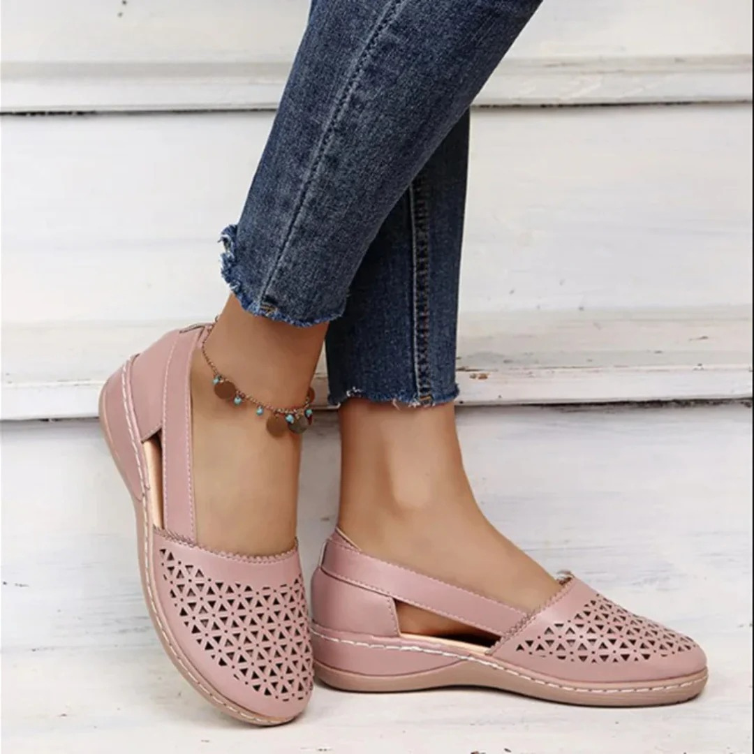 Women's Cutout Slip-On Flats | Wedge Loafers-1