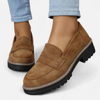 Women's Casual Loafers | Black Lug Sole-4
