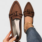 Women's Pointed Toe Knit Loafers | Bow Flats-3