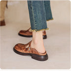 Women's Vintage Loafers | Buckle Strap Casual-9