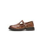 Women's Vintage Loafers | Buckle Strap Casual-5