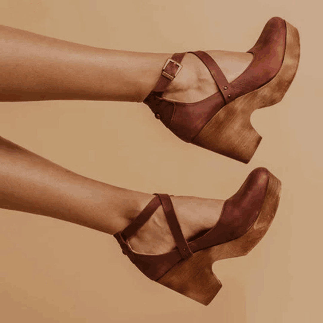 Women's Closed Toe Wedge Clogs | Ankle Strap Heels-2