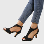 Women's Peep Toe Block Heels | Cutout Sandals-8