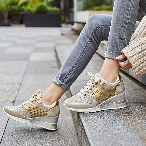 Women's Hidden Wedge Sneakers | Lace Up Platform-1