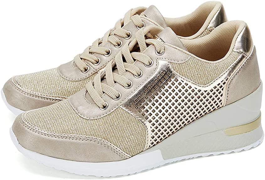 Women's Hidden Wedge Sneakers | Lace Up Platform-6